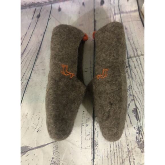 Wildllama Scandinavian felt felted wool slippers in brown size large - Picture 12 of 12